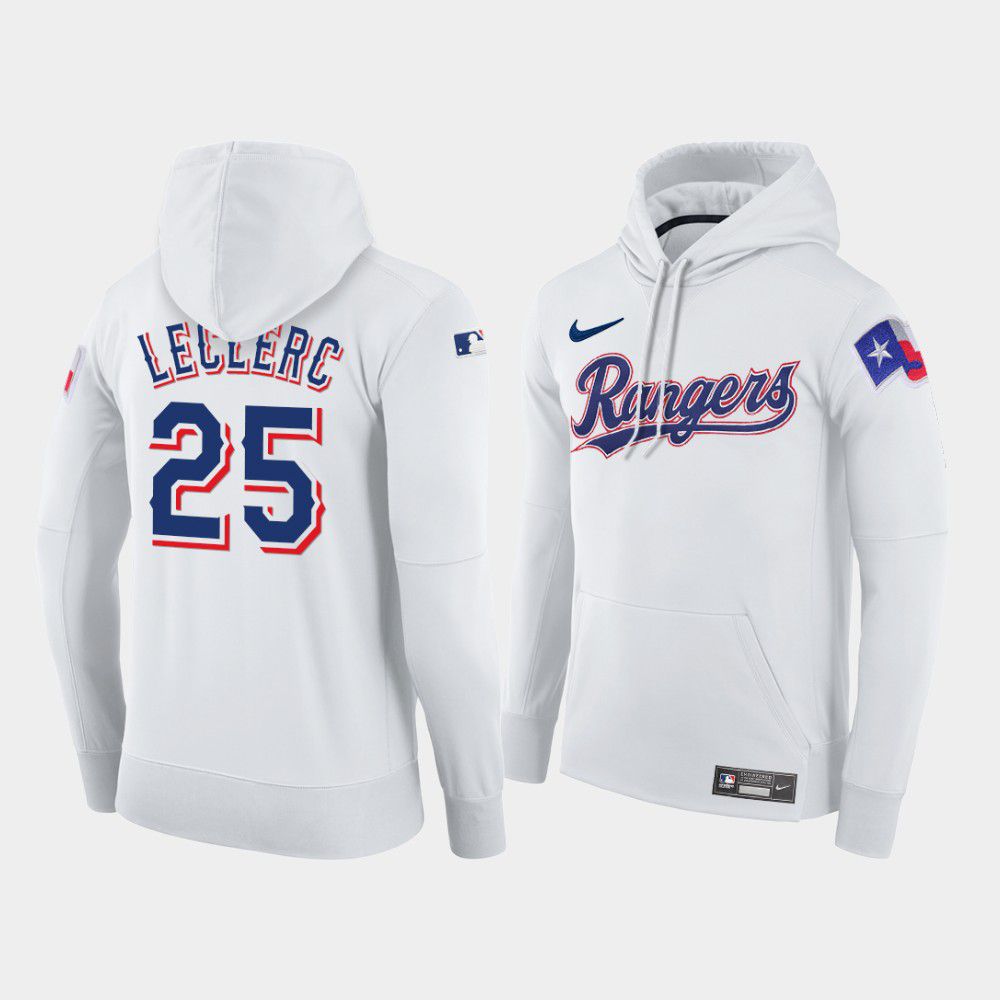 Men Texas Rangers #25 Leclerc white home hoodie 2021 MLB Nike Jerseys